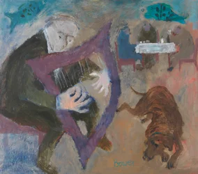 Harpist at the Greenfish Cafe